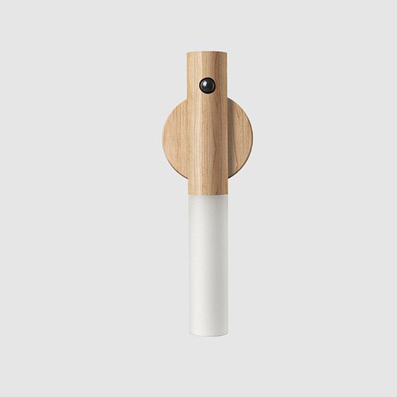Rechargeable LED motion sensor light with fancy wood combo