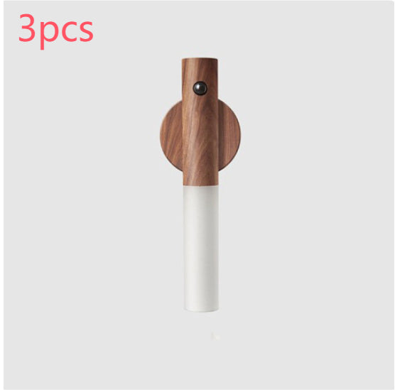 Rechargeable LED motion sensor light with fancy wood combo