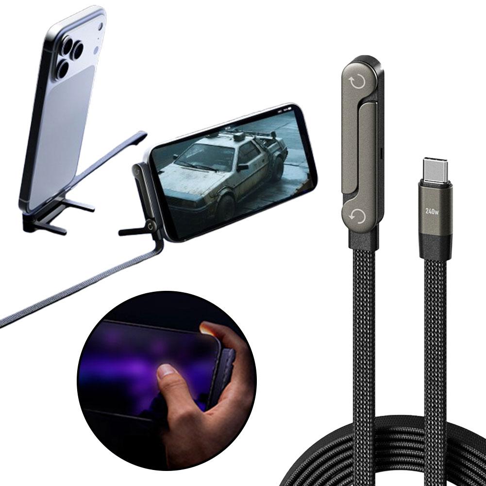 Turbo charging cable with stand and does not get in the way