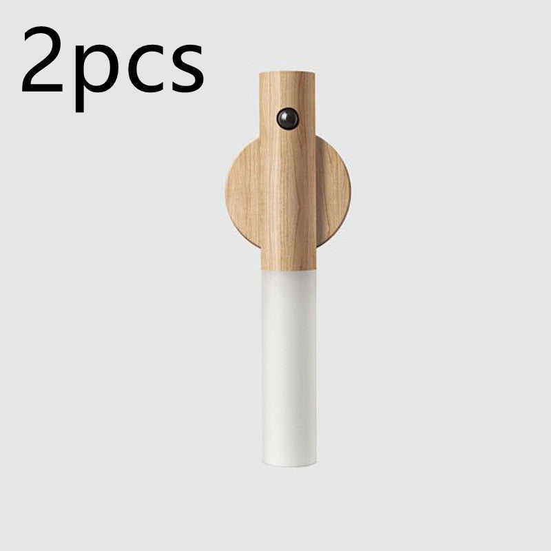 Rechargeable LED motion sensor light with fancy wood combo