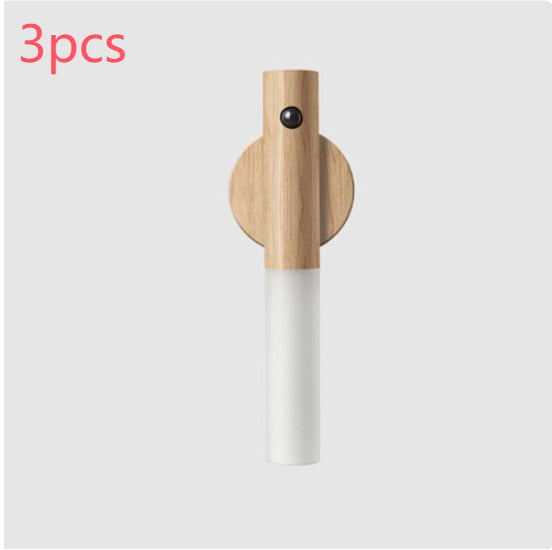 Rechargeable LED motion sensor light with fancy wood combo