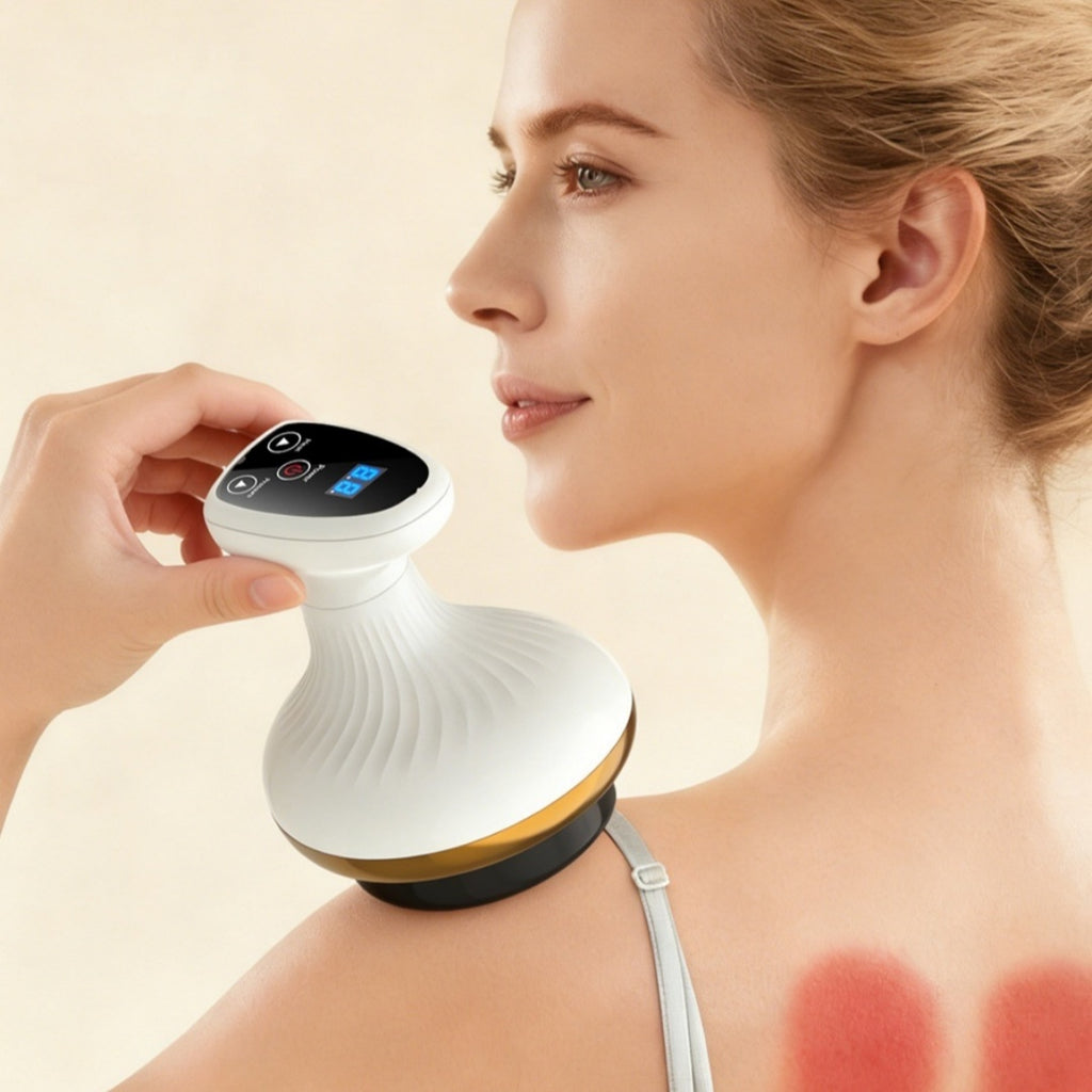 Electric rechargeable cupper with massaging and heat combo for therapy at home