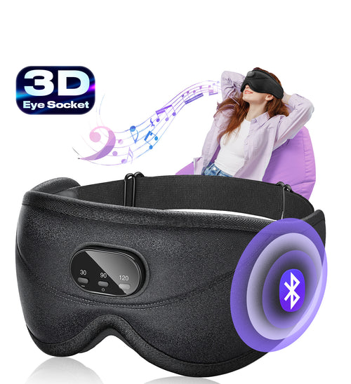 Bluetooth sleep mask with music and eye comfort with complete darkness