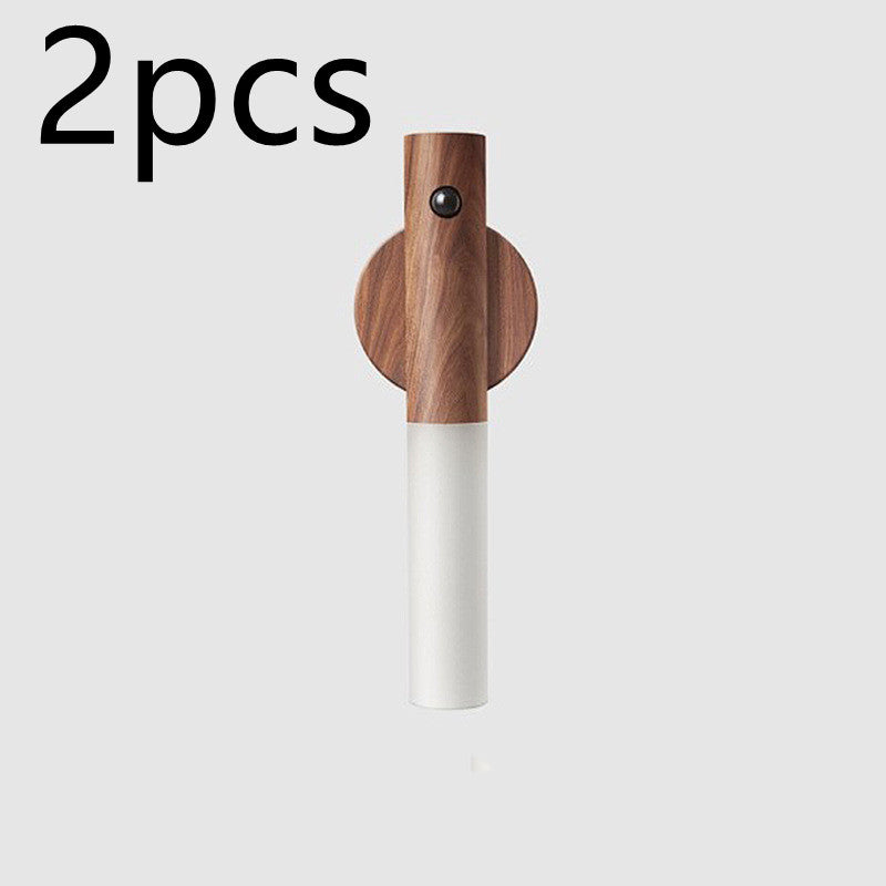 Rechargeable LED motion sensor light with fancy wood combo