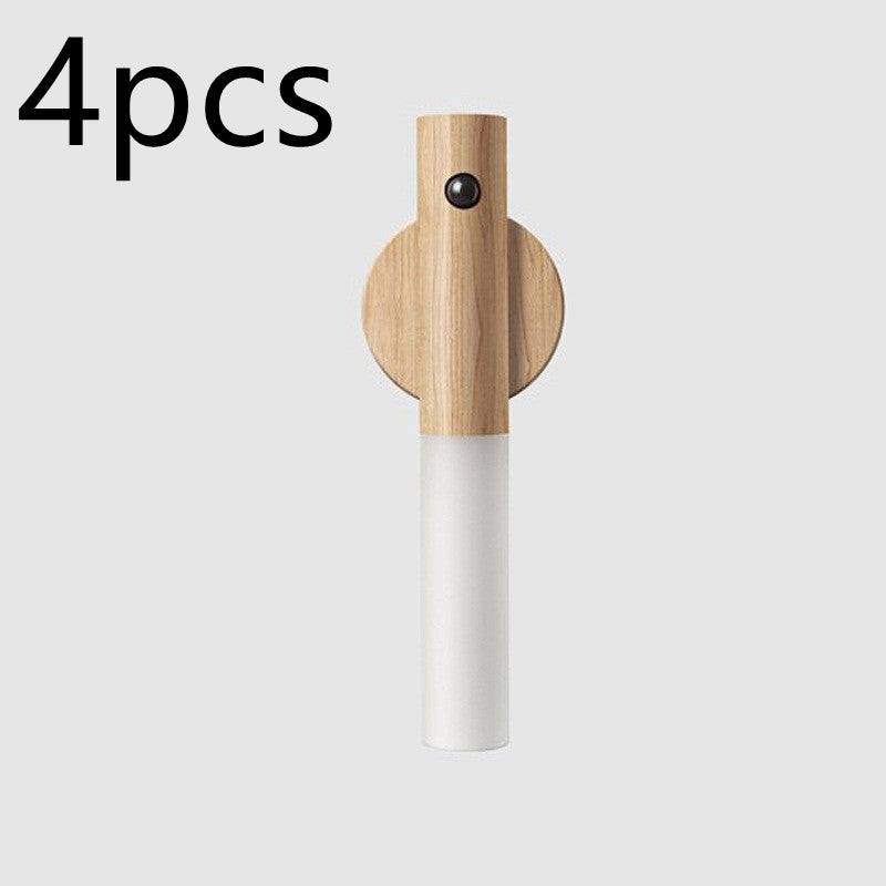Rechargeable LED motion sensor light with fancy wood combo