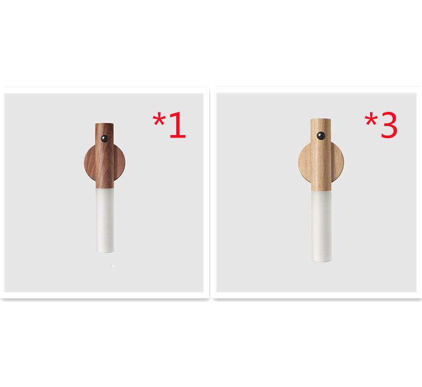 Rechargeable LED motion sensor light with fancy wood combo