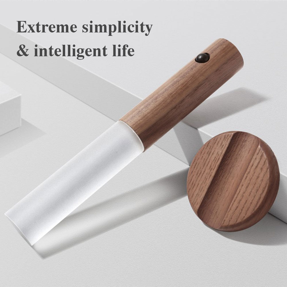 Rechargeable LED motion sensor light with fancy wood combo